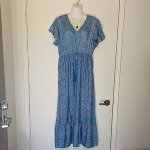 Blue Floral Maxi Dress - NWOT